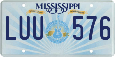 MS license plate LUU576