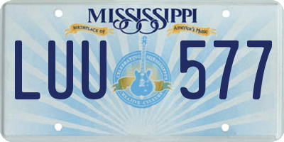 MS license plate LUU577