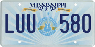 MS license plate LUU580