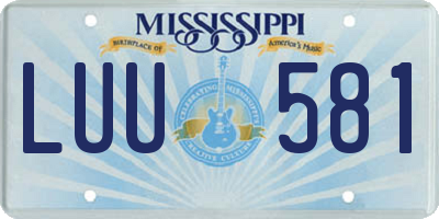 MS license plate LUU581