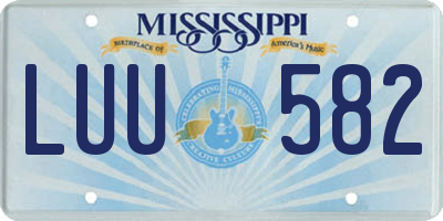 MS license plate LUU582