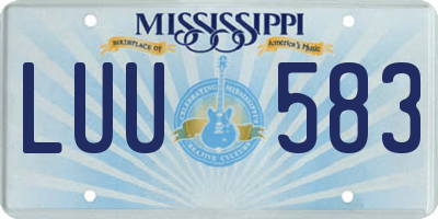 MS license plate LUU583