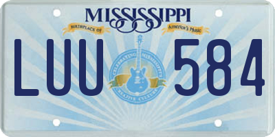 MS license plate LUU584