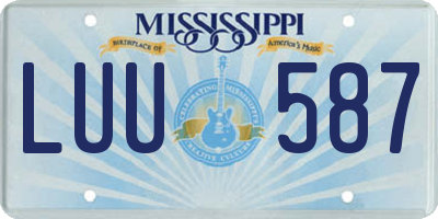 MS license plate LUU587
