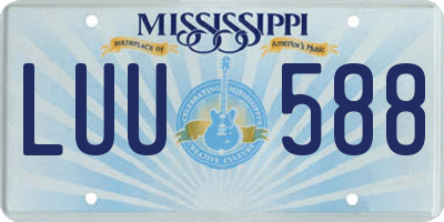 MS license plate LUU588