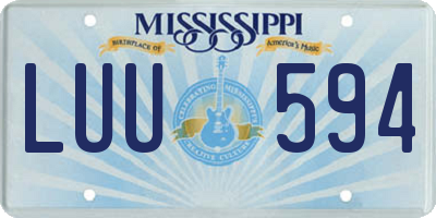 MS license plate LUU594