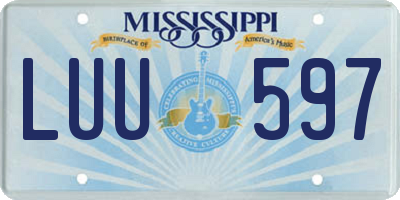 MS license plate LUU597