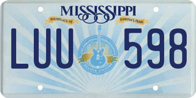 MS license plate LUU598