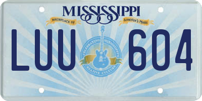 MS license plate LUU604