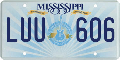 MS license plate LUU606