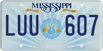 MS license plate LUU607