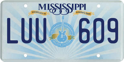 MS license plate LUU609