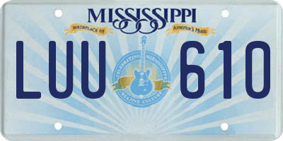 MS license plate LUU610