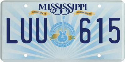 MS license plate LUU615