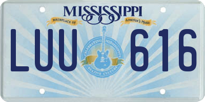 MS license plate LUU616