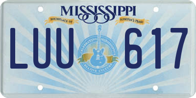 MS license plate LUU617