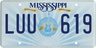 MS license plate LUU619