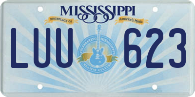 MS license plate LUU623