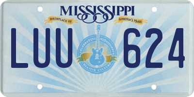 MS license plate LUU624
