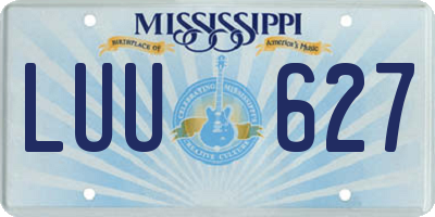 MS license plate LUU627