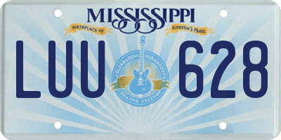 MS license plate LUU628