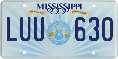 MS license plate LUU630