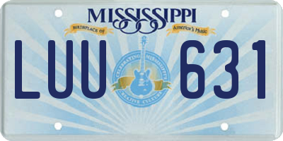 MS license plate LUU631