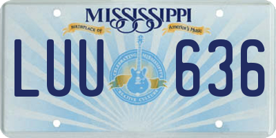 MS license plate LUU636