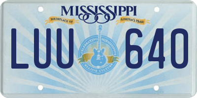 MS license plate LUU640
