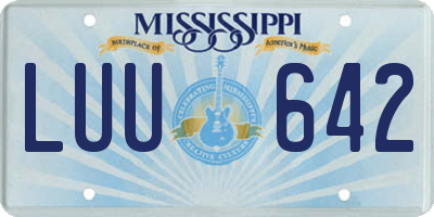 MS license plate LUU642