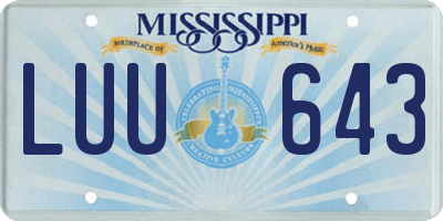MS license plate LUU643