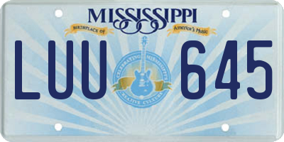 MS license plate LUU645