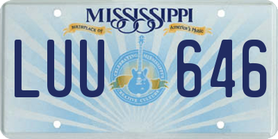 MS license plate LUU646