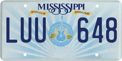 MS license plate LUU648