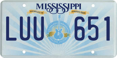 MS license plate LUU651