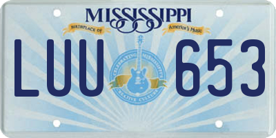 MS license plate LUU653