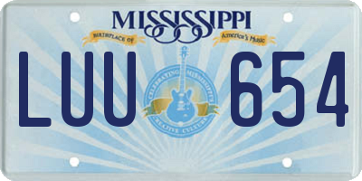 MS license plate LUU654