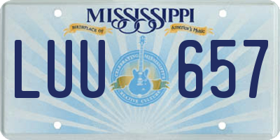 MS license plate LUU657