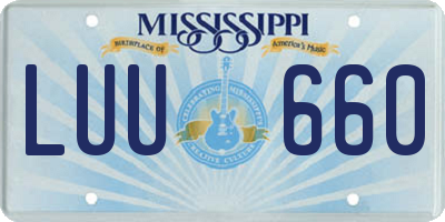 MS license plate LUU660