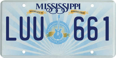 MS license plate LUU661