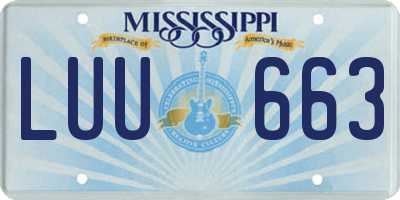 MS license plate LUU663