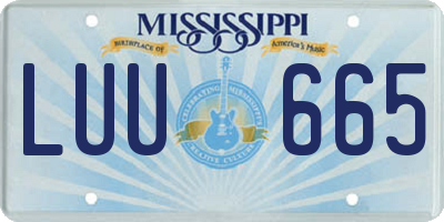 MS license plate LUU665