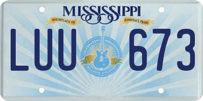 MS license plate LUU673