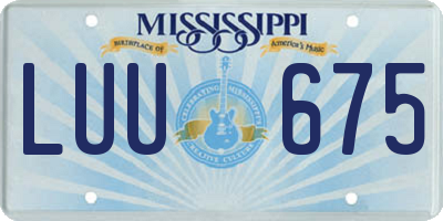 MS license plate LUU675