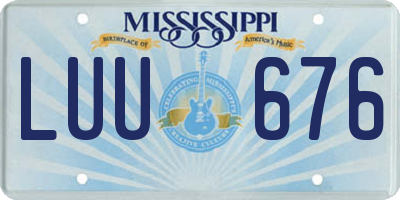 MS license plate LUU676