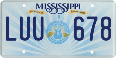 MS license plate LUU678