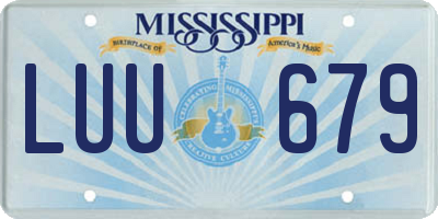 MS license plate LUU679