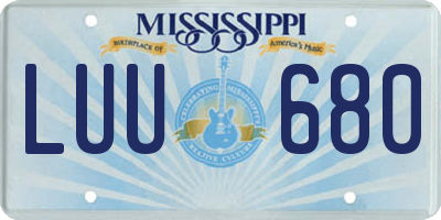 MS license plate LUU680