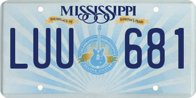 MS license plate LUU681