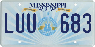 MS license plate LUU683